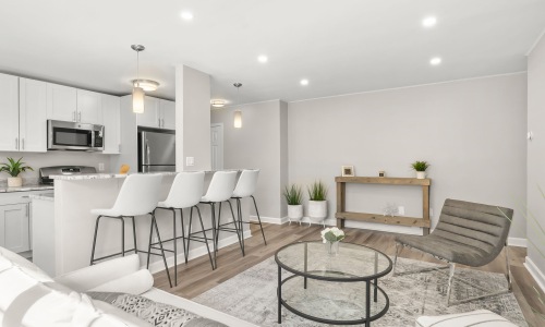 living area with easy access to other rooms
