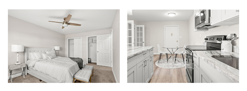 Experience seamless living interior rooms with bright lighting